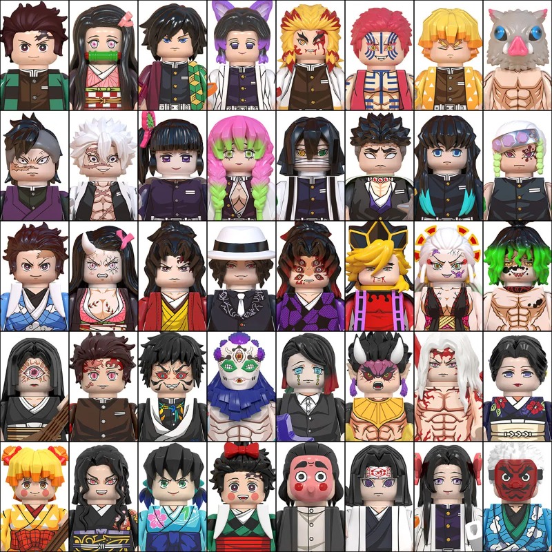 Lego Building Blocks - Minifigurki Demon Slayer z klocków konstrukcyjnych