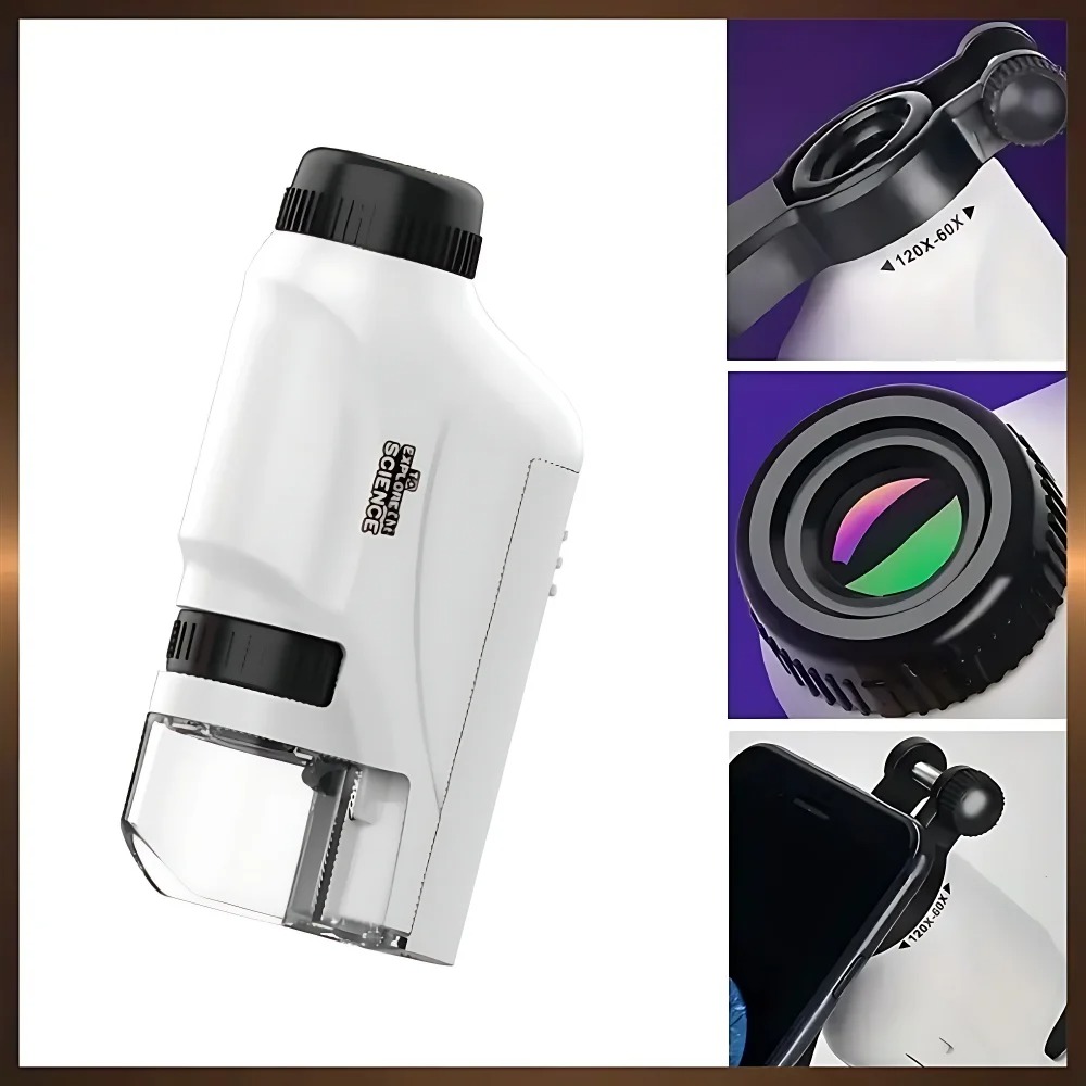 Microscope Kids Science - Mikroskop XC 60-120x, laboratoryjny mikroskop ręczny,
