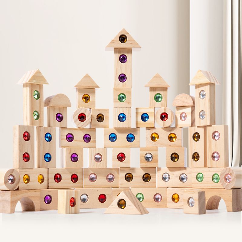 Wooden Blocks Stacking - Klocki DIY Błyszczące Akrylowe Zabawki Dziecięce