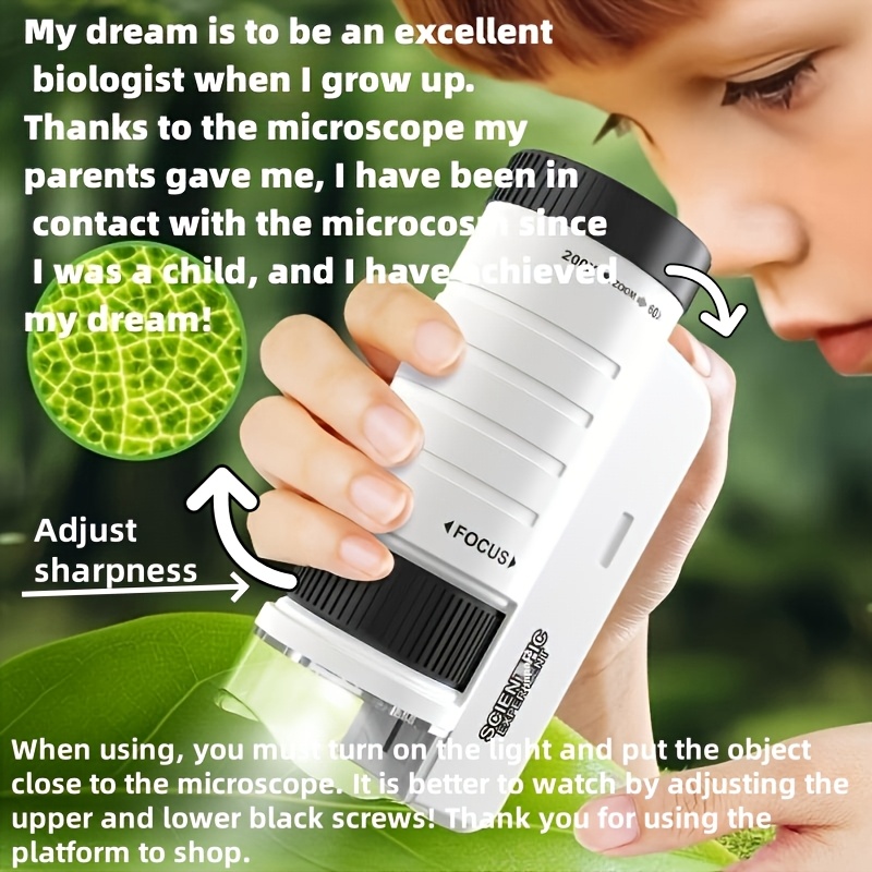 Microscope Kids Science - Zestaw Mikroskopu Ręcznego Laboratorium Domowe Szkoła