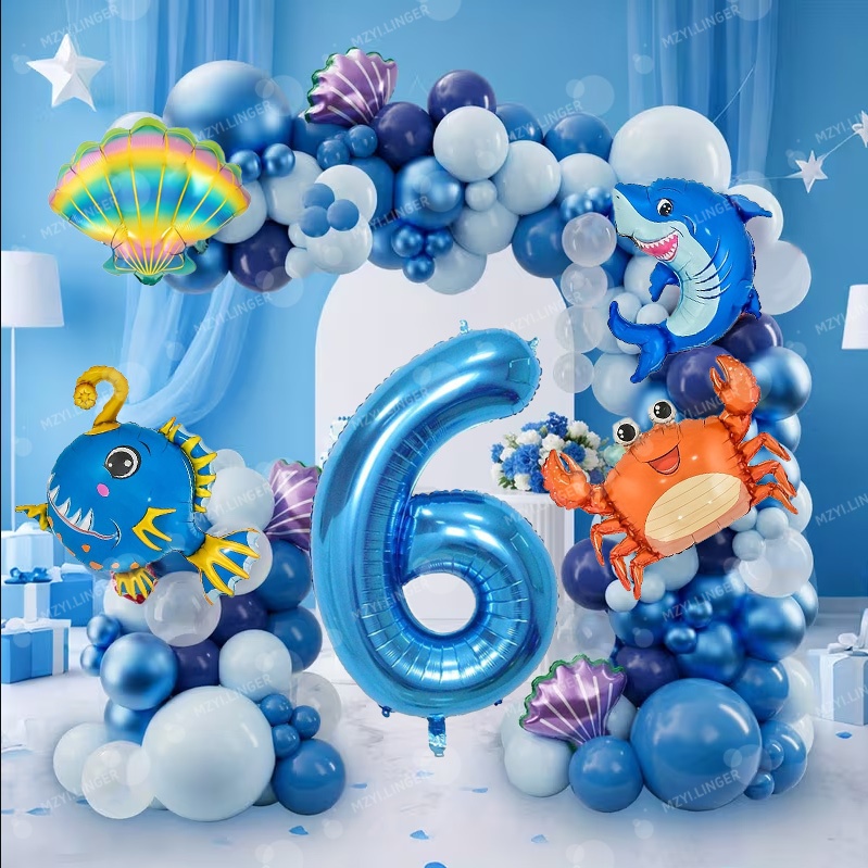 Water Balloon Set - Zestaw balonów z motywem oceanu, 32-calowe
