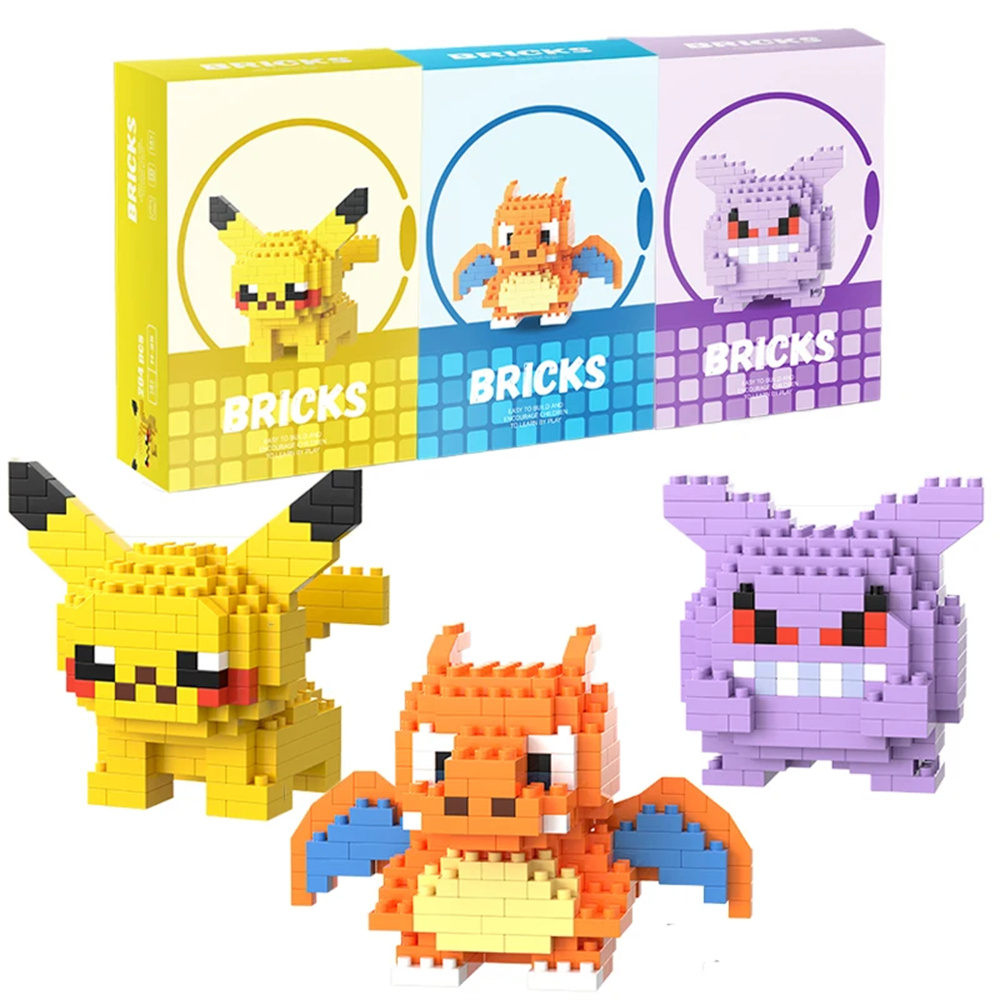 Lego Building Blocks - Klocki Mikro Pokemon Pikachu Dragonite Gengar