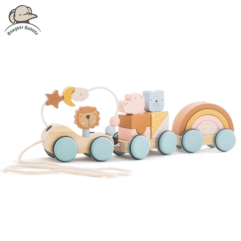 Wooden Blocks Stacking - Drewniane zabawki Montessori klocki do budowy