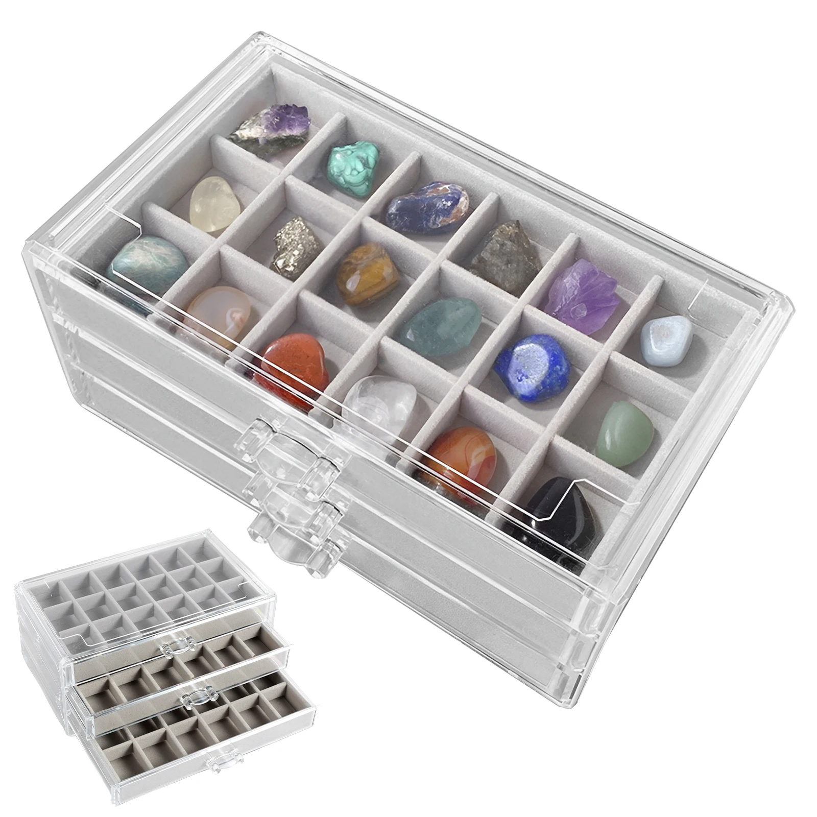 Kids Toys Drawers - Pudełko na kamienie z 3 szufladami,