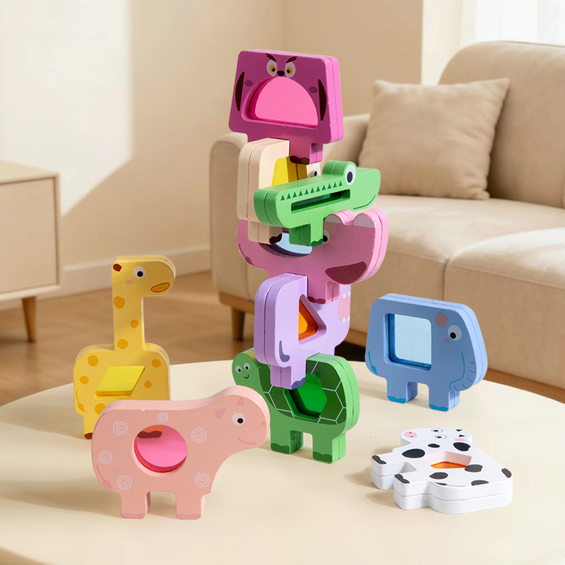 Drewniana Gra z Akrylowymi Klo – Wooden Blocks Stacking recenzja i cena