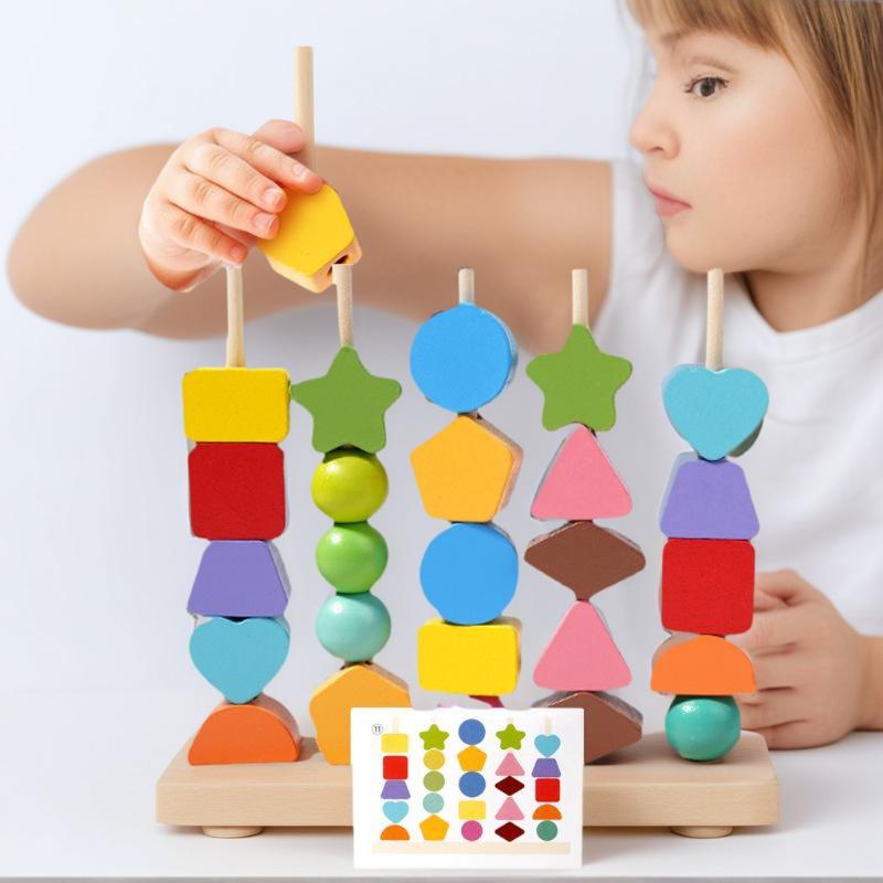 Zabawki Montessori do wczesnej – Wooden Blocks Stacking recenzja i cena