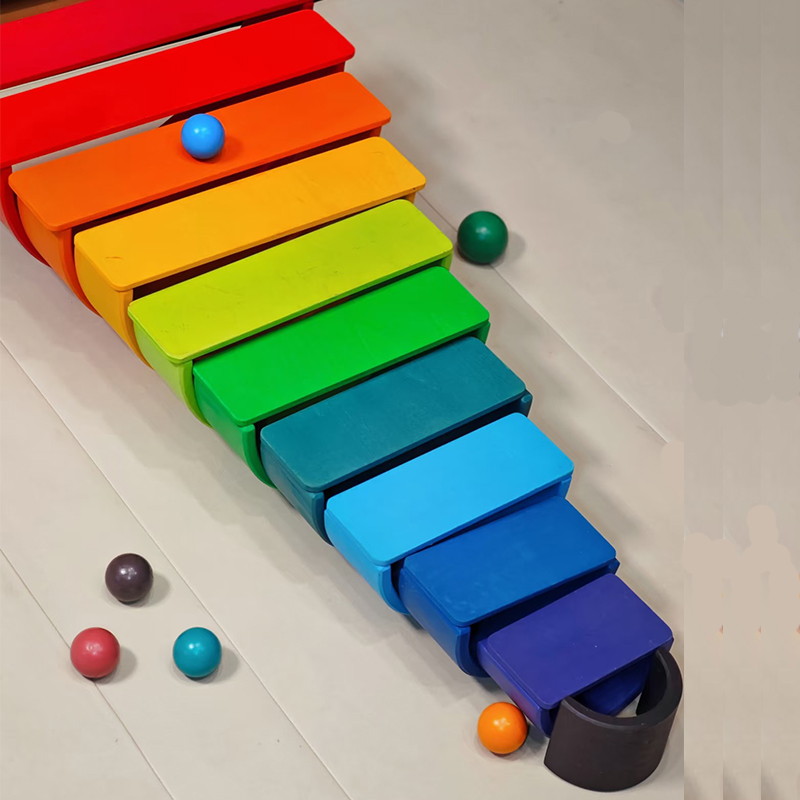Drewniane klocki tęczowe, kolo – Wooden Blocks Stacking recenzja i cena