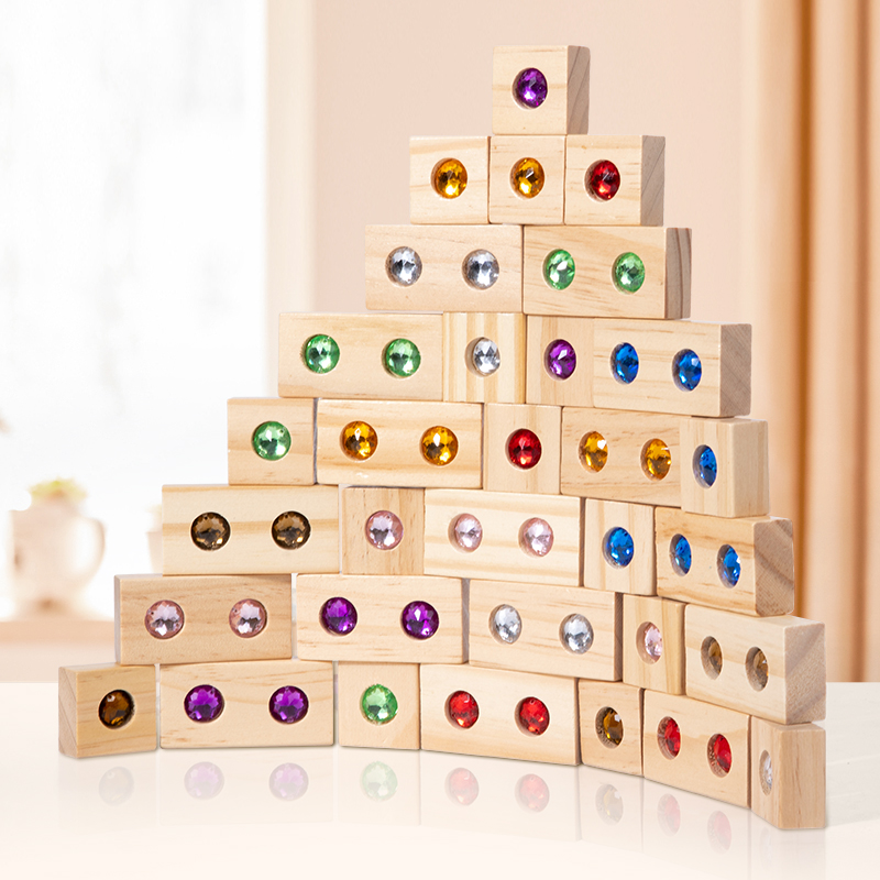 Klocki DIY Błyszczące Akrylowe – Wooden Blocks Stacking recenzja i cena