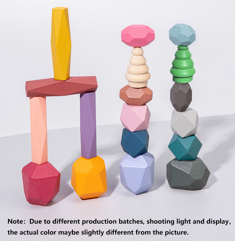 18-częściowe drewniane klocki  – Wooden Blocks Stacking recenzja i cena