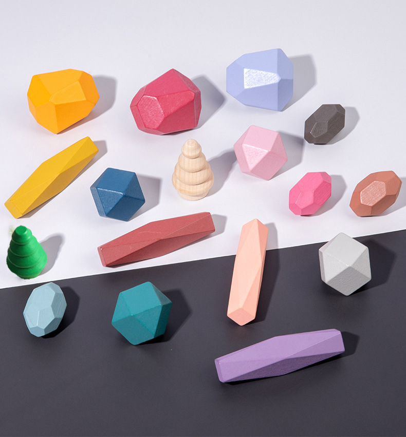 18-częściowe drewniane klocki  – Wooden Blocks Stacking recenzja i cena