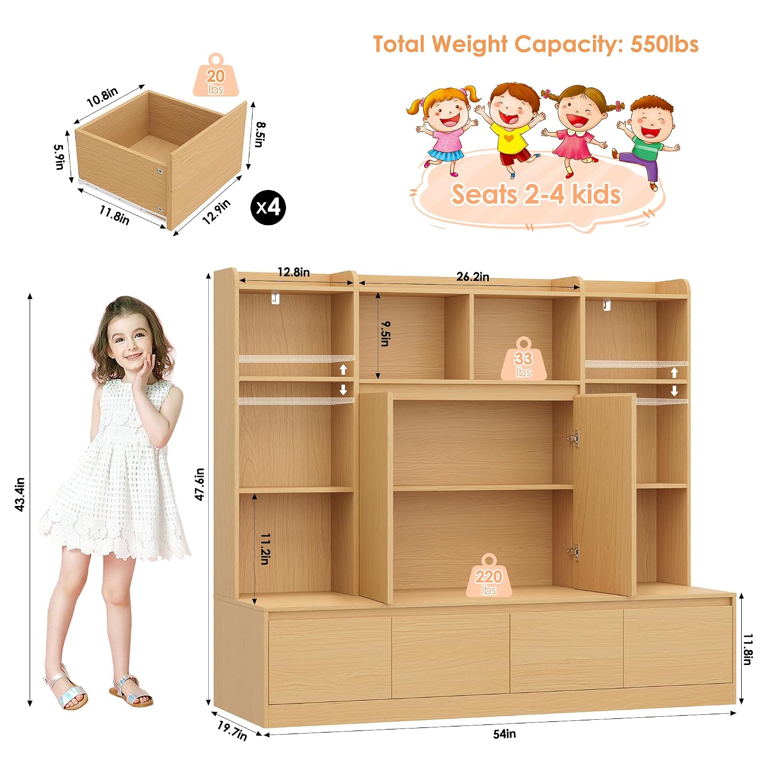 Regał na książki dla dzieci 54 – Kids Toys Drawers recenzja i cena