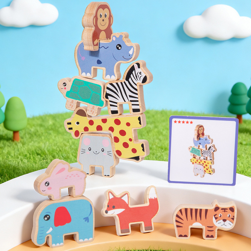 Drewniane klocki do układania  – Wooden Blocks Stacking recenzja i cena