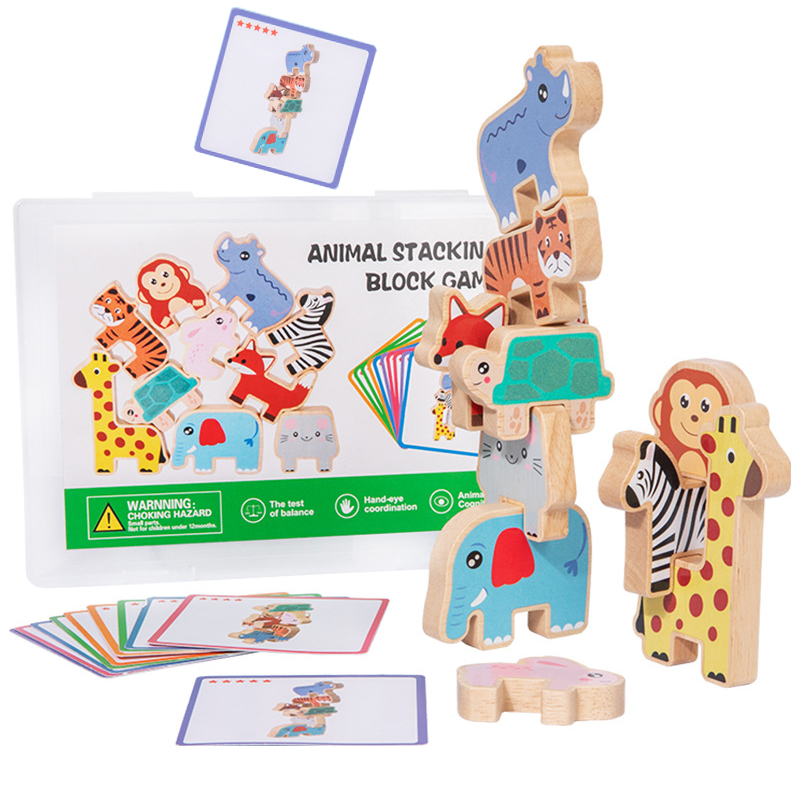 Drewniane klocki do układania  – Wooden Blocks Stacking recenzja i cena