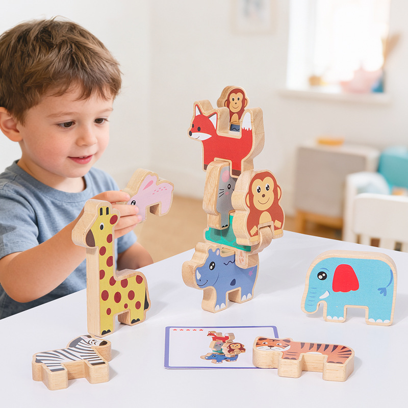 Drewniane klocki do układania  – Wooden Blocks Stacking recenzja i cena
