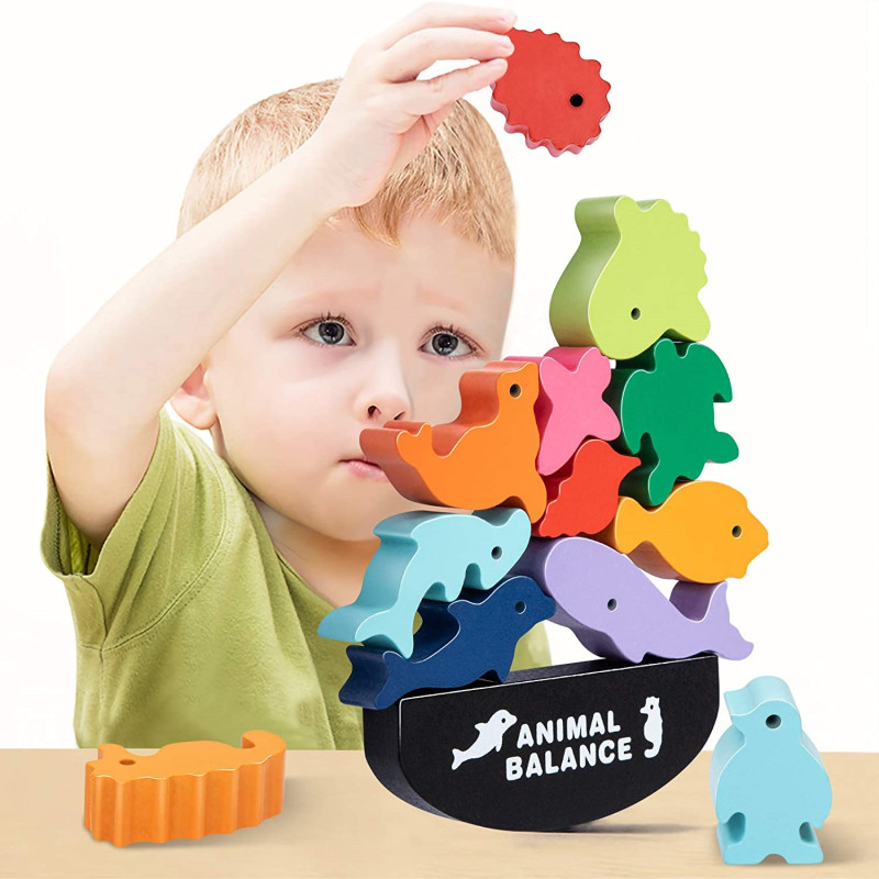 Nowe dzieci Montessori drewnia – Wooden Blocks Stacking recenzja i cena