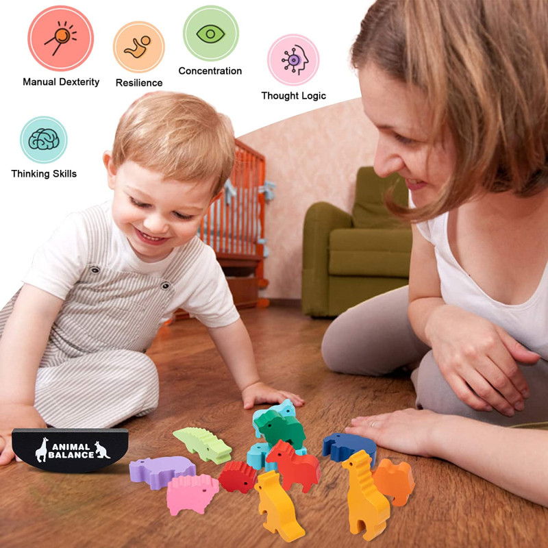 Nowe dzieci Montessori drewnia – Wooden Blocks Stacking recenzja i cena