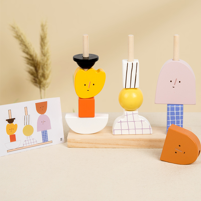 Montessori 3D drewniane kreaty – Wooden Blocks Stacking recenzja i cena