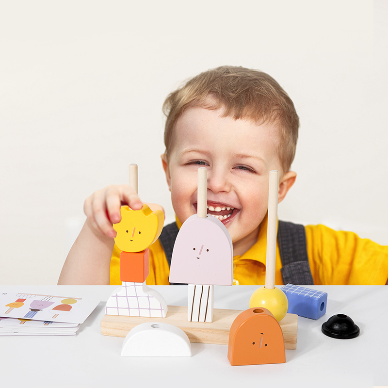 Montessori 3D drewniane kreaty – Wooden Blocks Stacking recenzja i cena