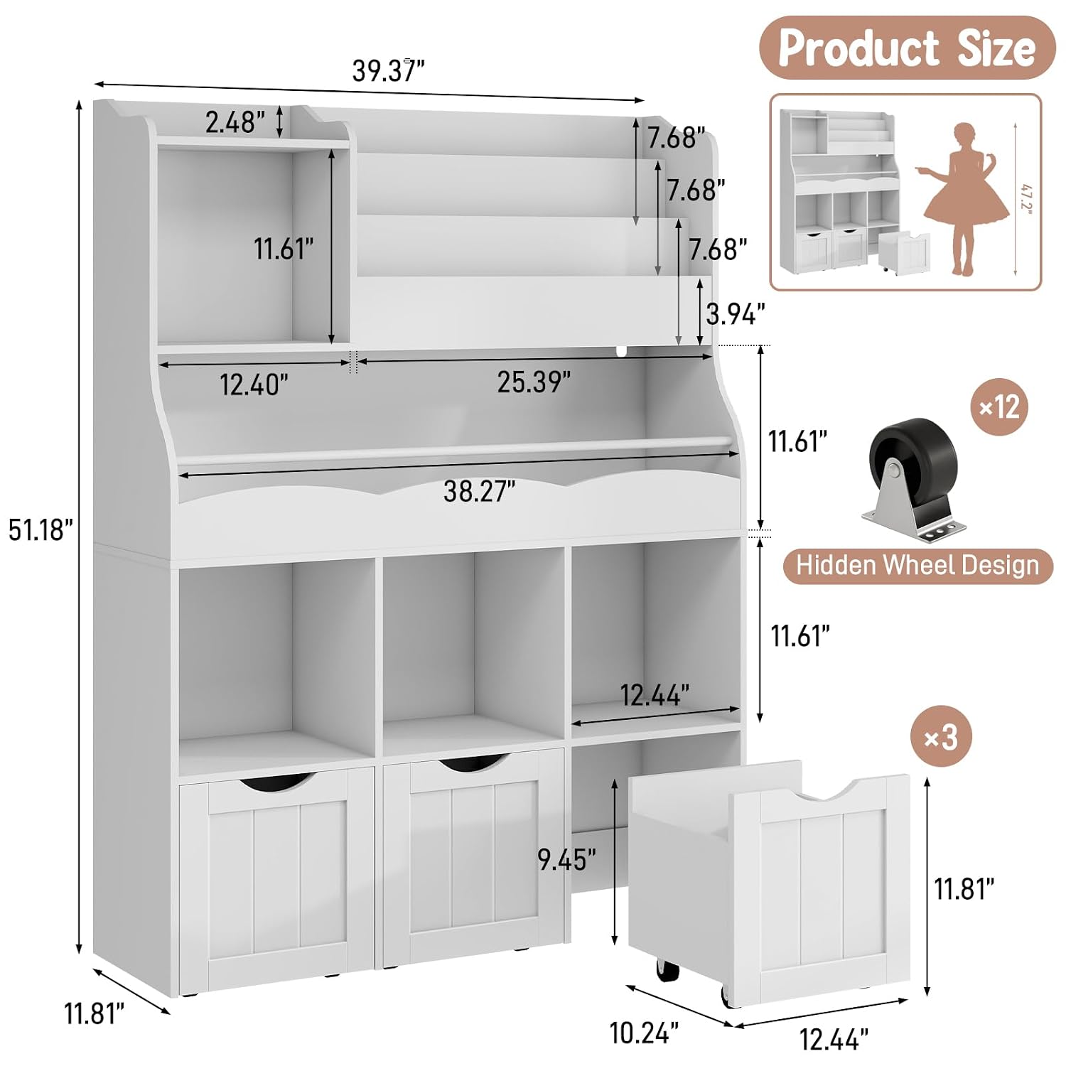 Regał na książki dla dzieci o  – Kids Toys Drawers recenzja i cena