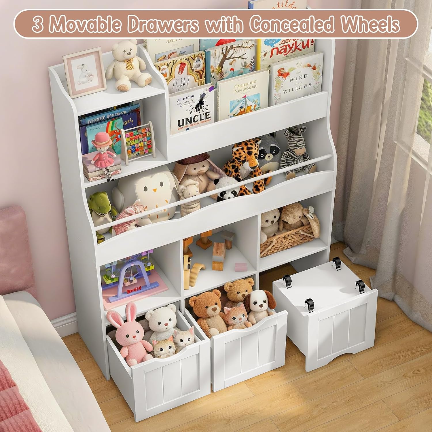 Regał na książki dla dzieci o  – Kids Toys Drawers recenzja i cena