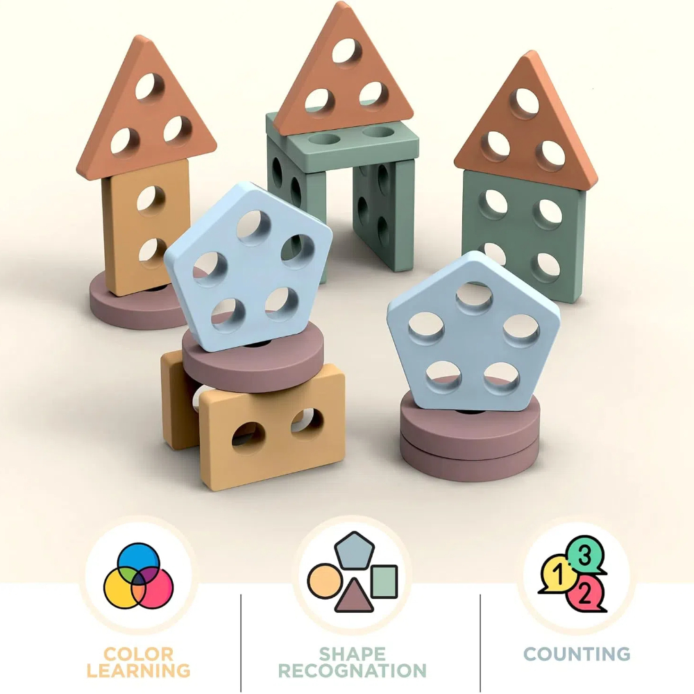 Zabawki Montessori dla dzieci  – Wooden Blocks Stacking recenzja i cena